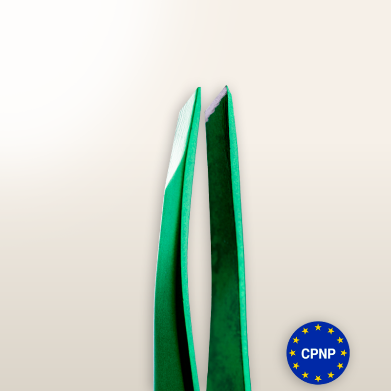 Pinza biselada verde ZOLA® para cejas