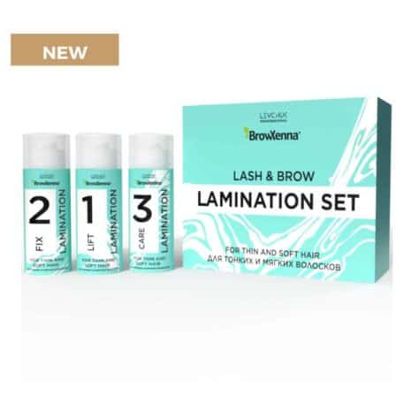 BrowXenna Set para la laminación suave de cejas y pestañas 1+2+3