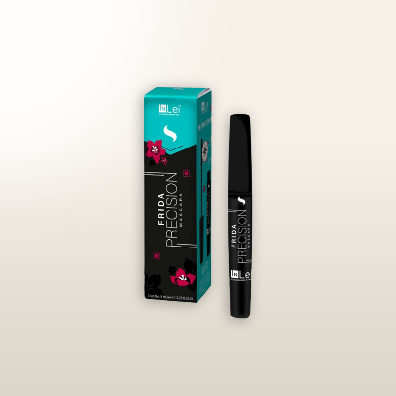 Máscara de pestañas INLEI® Frida Precision: tubo negro y caja verde