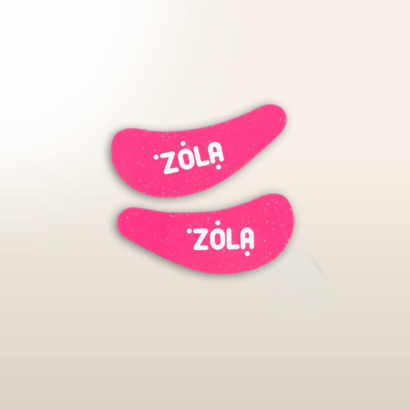 Parche de silicona para ojos ZOLA® de frambuesa, dos piezas con logo en relieve