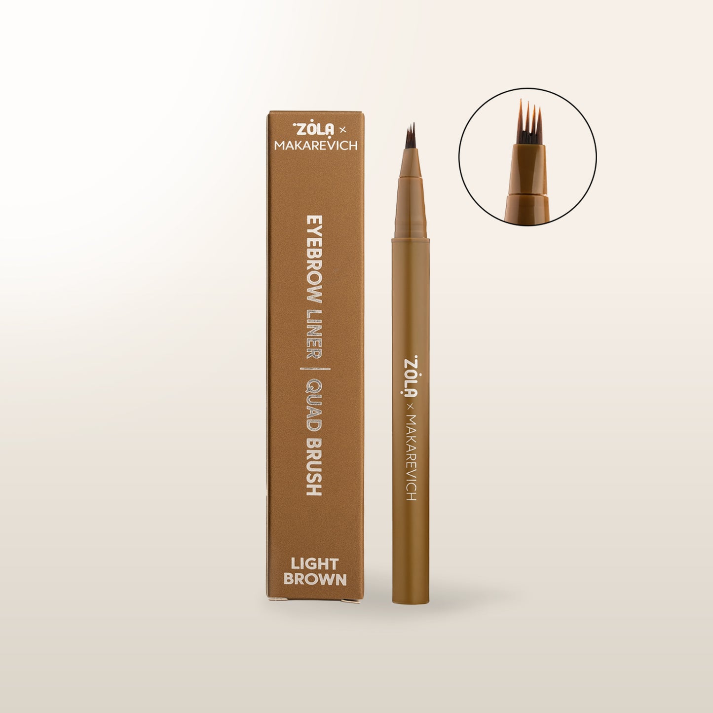 ZOLA x Makarevich Eyebrow Liner con Aplicador Quad – Light Brown