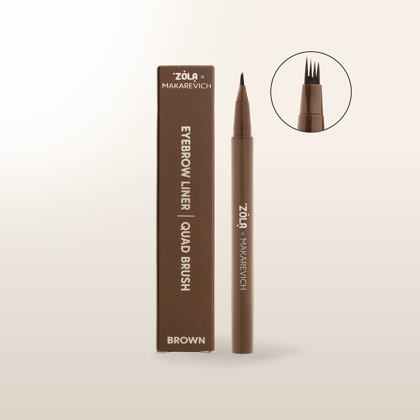 ZOLA x Makarevich Eyebrow Liner con Aplicador Quad – Brown