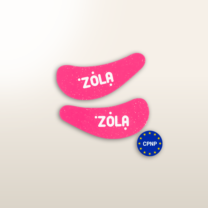 Parches oculares ZOLA® de silicona color frambuesa