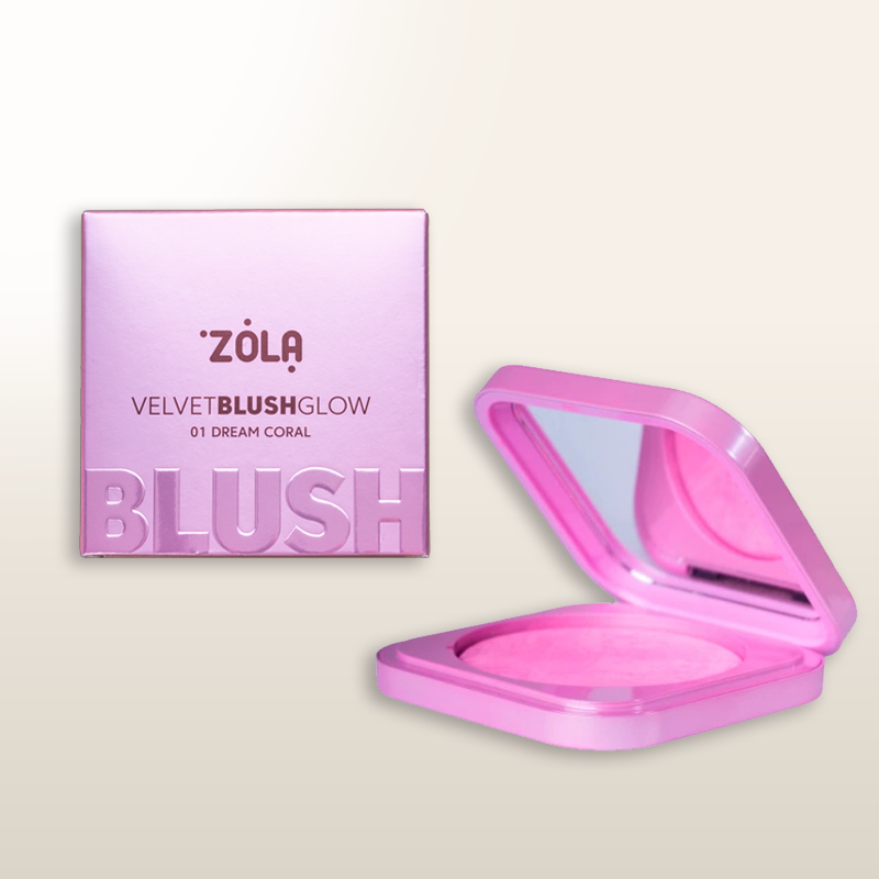 ZOLA VELVET BLUSH GLOW 01 DREAM CORAL