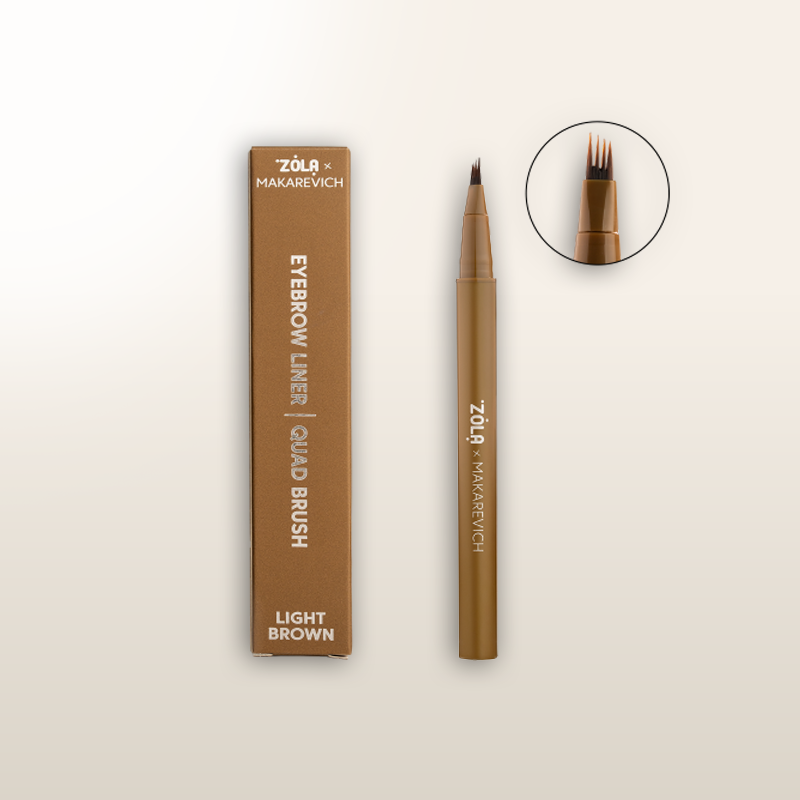 ZOLA x Maks Bilokonskyi Eyebrow Liner Quad Brush – Light Brown