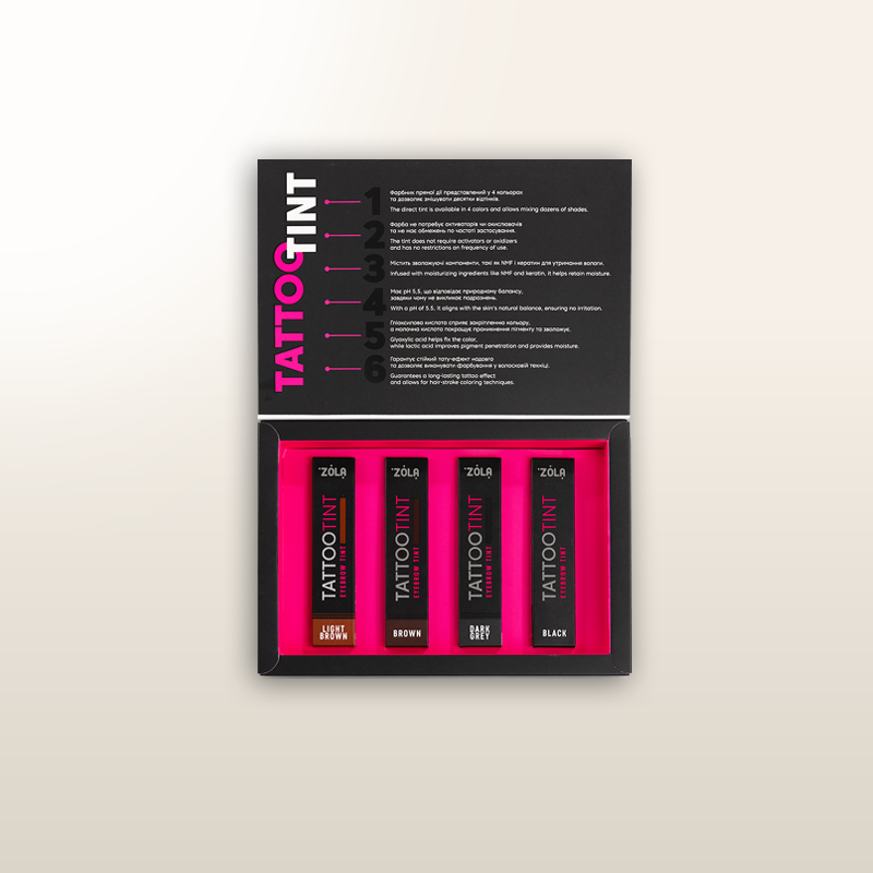 ZOLA® Tattoo Tint Set kit profesional de 4 tonos para cejas