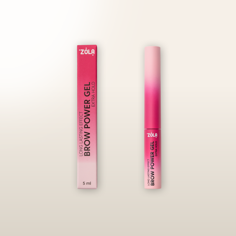Gel de cejas ZOLA® Brow Power en tubo rosa, 5 ml