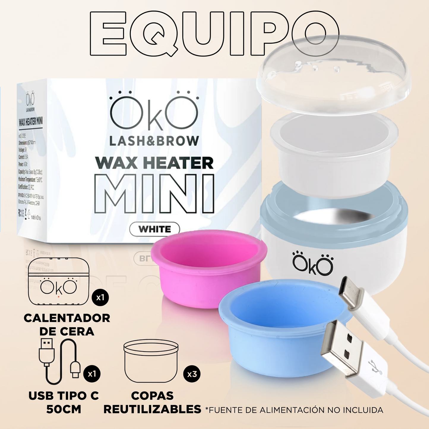 OKO LASH&BROW MINI WAX HEATER BLACK